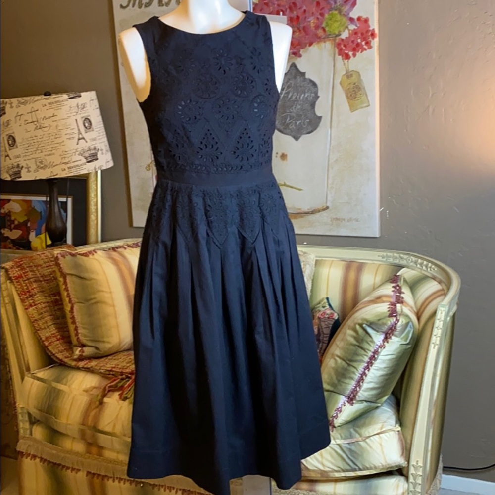 Topshop Black Lace Midi Dress